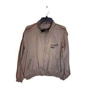 Members Only Cafe Racer Jacket Mens Sz Large Beige Long Sleeve